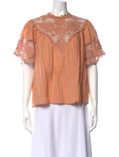 Pre-owned Ulla Johnson Linen Crew Neck Blouse In Neutral