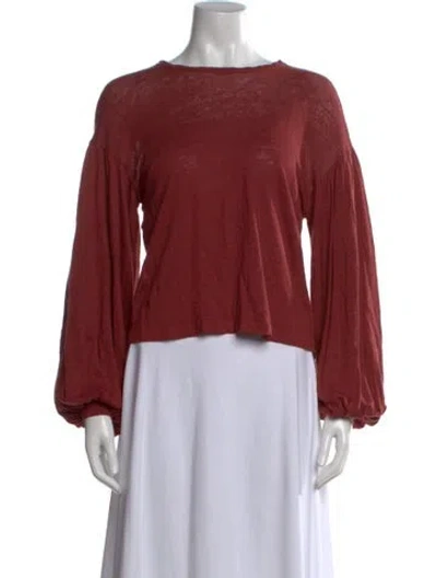 Pre-owned Ulla Johnson Linen Crew Neck Top In Red