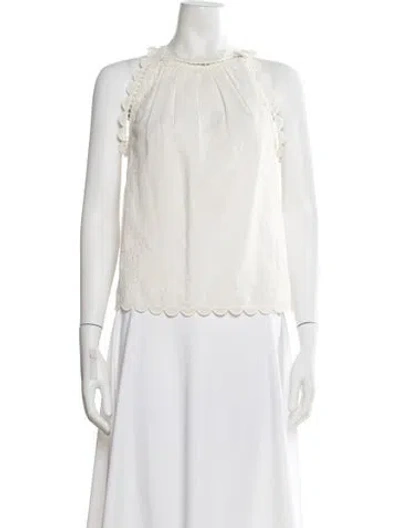 Pre-owned Ulla Johnson Linen Floral Print Blouse In Neutral