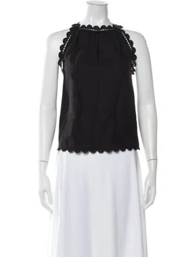 Pre-owned Ulla Johnson Linen Halterneck Top In Black