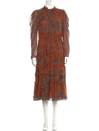 Pre-owned Ulla Johnson Linen Long Dress In Brown