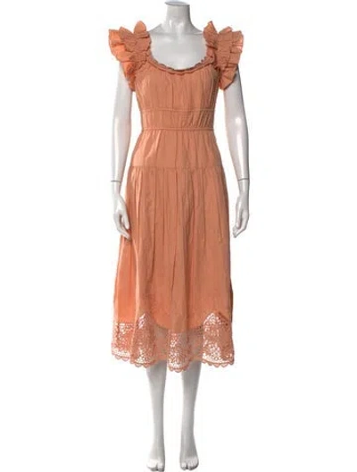 Pre-owned Ulla Johnson Linen Long Dress In Neutral
