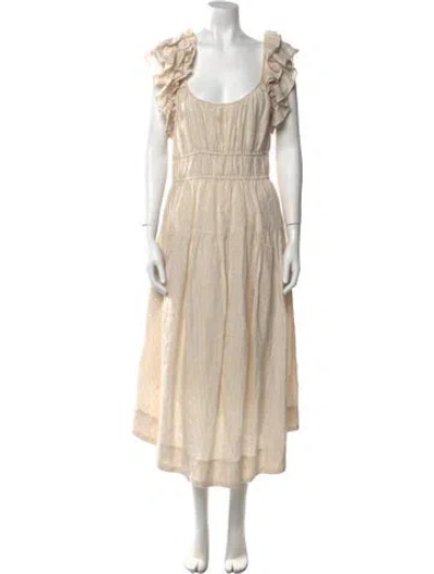 Pre-owned Ulla Johnson Linen Long Dress In Neutral