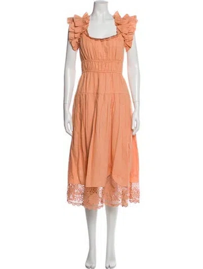 Pre-owned Ulla Johnson Linen Long Dress In Neutral