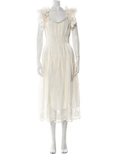 Pre-owned Ulla Johnson Linen Long Dress In Neutral