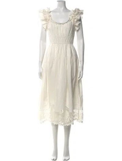 Pre-owned Ulla Johnson Linen Long Dress In Neutral