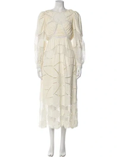 Pre-owned Ulla Johnson Linen Long Dress In Neutral