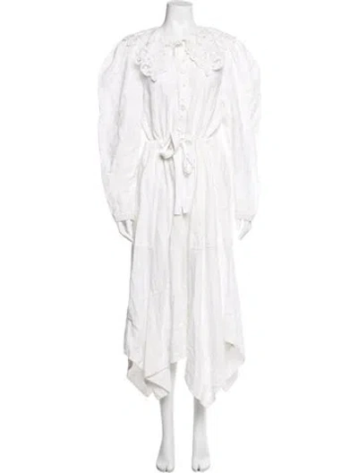 Pre-owned Ulla Johnson Linen Long Dress In White