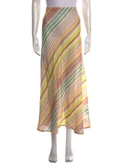 Pre-owned Ulla Johnson Linen Long Skirt In Multi
