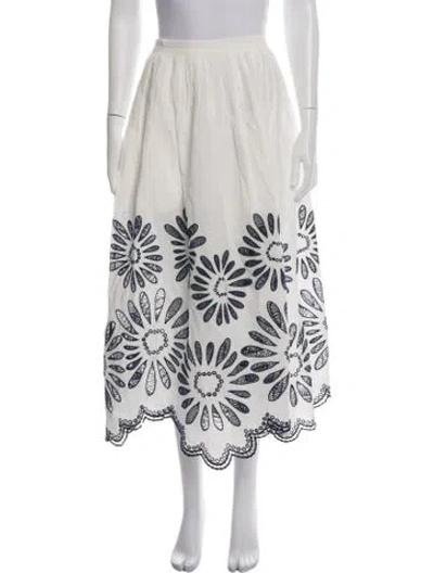 Pre-owned Ulla Johnson Linen Long Skirt In White