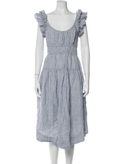 Pre-owned Ulla Johnson Linen Midi Length Dress In Multi