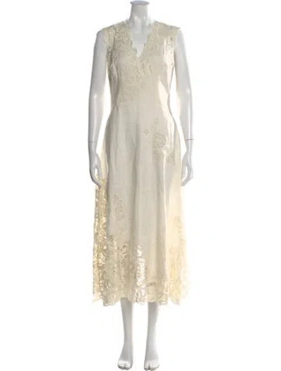 Pre-owned Ulla Johnson Linen Midi Length Dress In Neutral