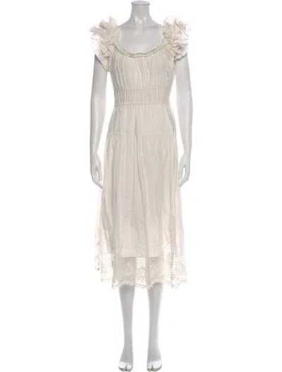 Pre-owned Ulla Johnson Linen Midi Length Dress In Neutral