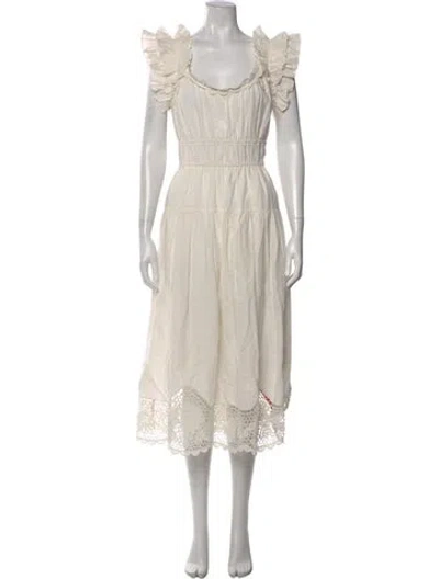 Pre-owned Ulla Johnson Linen Midi Length Dress In Neutral