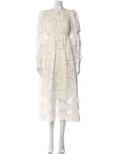 Pre-owned Ulla Johnson Linen Midi Length Dress In Neutral