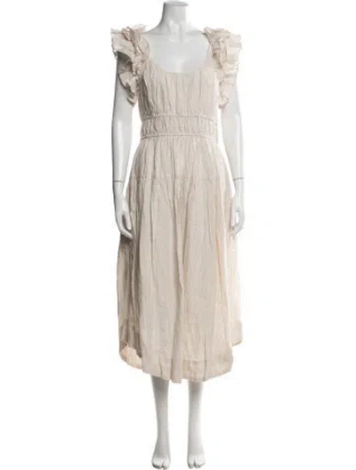 Pre-owned Ulla Johnson Linen Midi Length Dress In Neutral