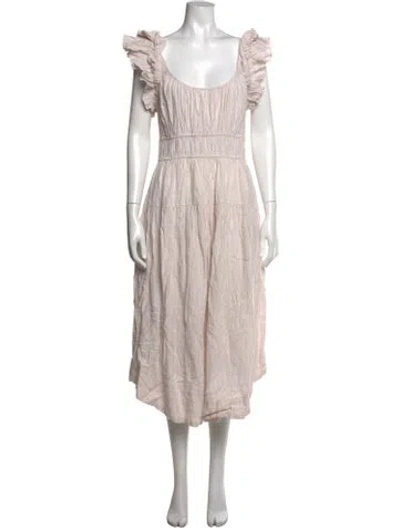 Pre-owned Ulla Johnson Linen Midi Length Dress In Neutral