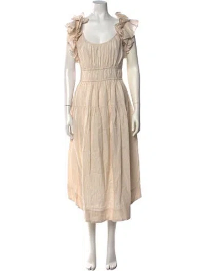 Pre-owned Ulla Johnson Linen Midi Length Dress In Neutral