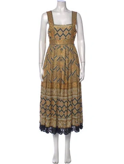 Pre-owned Ulla Johnson Linen Midi Length Dress In Neutrals