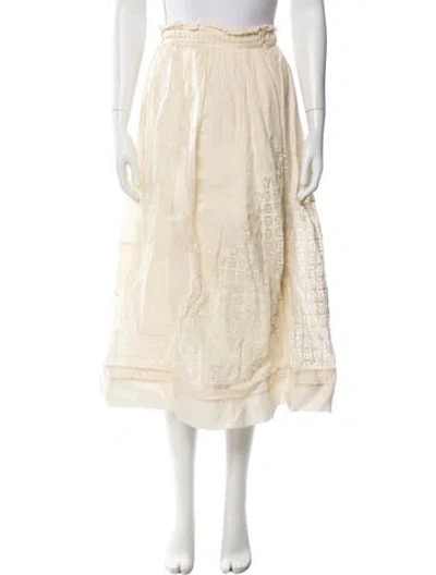 Pre-owned Ulla Johnson Linen Midi Length Skirt In Neutral