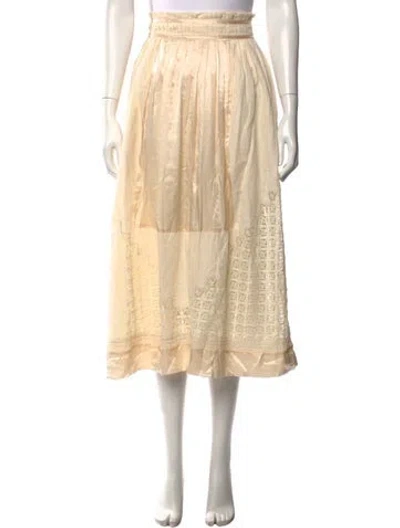 Pre-owned Ulla Johnson Linen Midi Length Skirt In Neutral