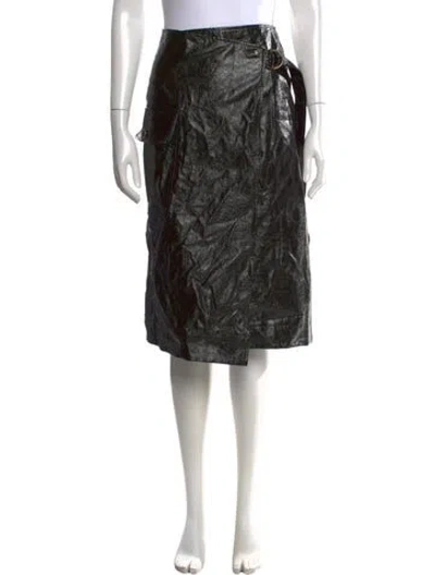 Pre-owned Ulla Johnson Linen Midi Length Skirt W/ Tags In Black