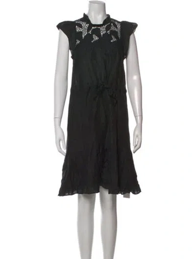 Pre-owned Ulla Johnson Linen Mini Dress In Black
