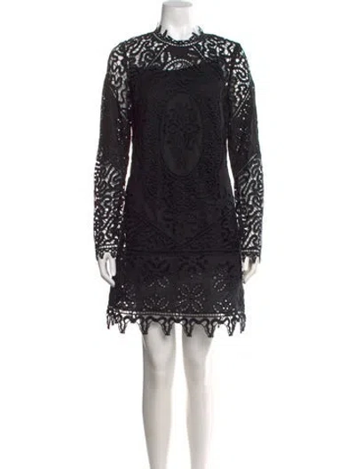 Pre-owned Ulla Johnson Linen Mini Dress In Black