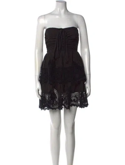 Pre-owned Ulla Johnson Linen Mini Dress In Black