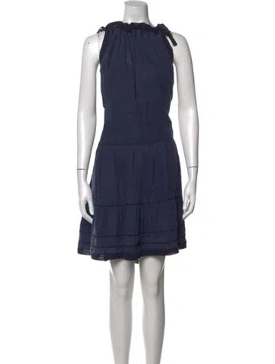 Pre-owned Ulla Johnson Linen Mini Dress In Blue