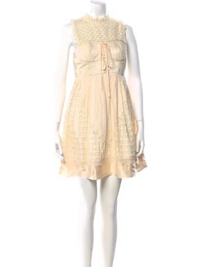 Pre-owned Ulla Johnson Linen Mini Dress In Neutral