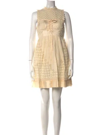 Pre-owned Ulla Johnson Linen Mini Dress W/ Tags In Neutral