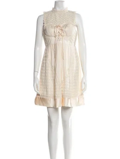 Pre-owned Ulla Johnson Linen Mini Dress In White