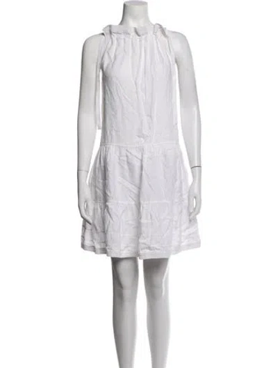 Pre-owned Ulla Johnson Linen Mini Dress In White