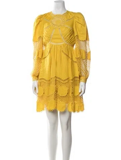 Pre-owned Ulla Johnson Linen Mini Dress In Yellow
