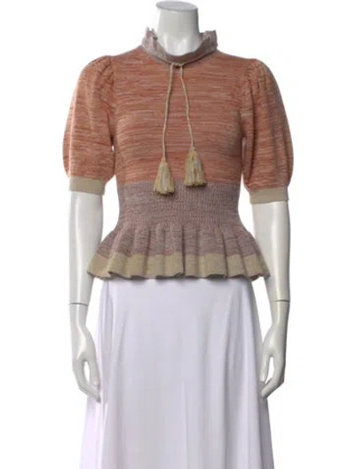 Pre-owned Ulla Johnson Linen Printed Top In Neutral