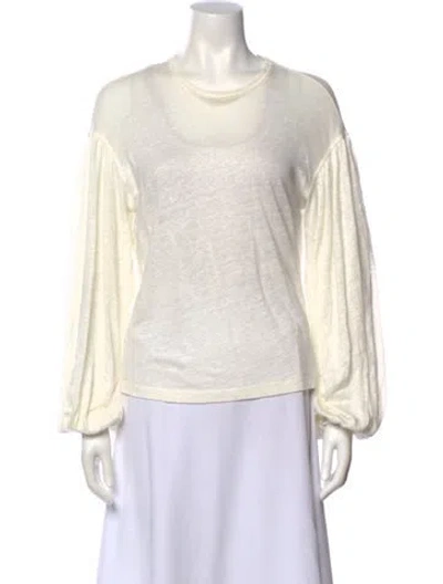Pre-owned Ulla Johnson Linen Scoop Neck Sweatshirt In Neutral