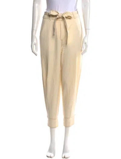 Pre-owned Ulla Johnson Linen Skinny Leg Pants In White