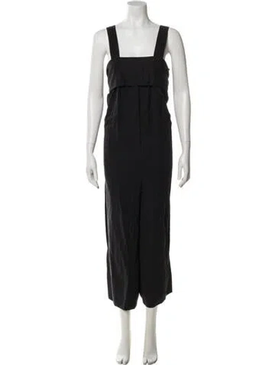 Pre-owned Ulla Johnson Linen Square Neckline Jumpsuit In Gray