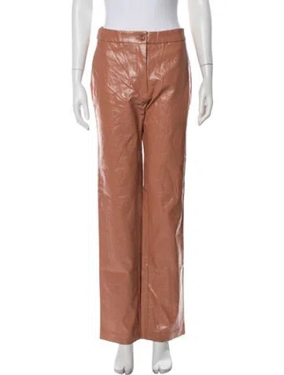 Pre-owned Ulla Johnson Linen Straight Leg Pants In Brown