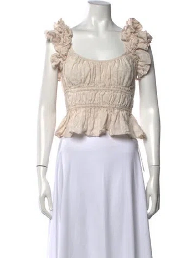 Pre-owned Ulla Johnson Linen Striped Blouse In Neutrals