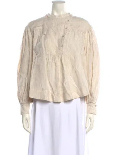 Pre-owned Ulla Johnson Linen Striped Sweatshirt In Neutral