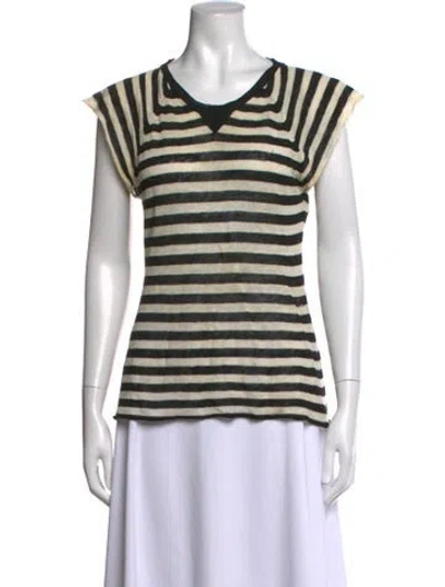 Pre-owned Ulla Johnson Linen Striped Top In Neutrals