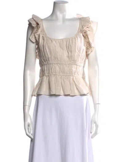 Pre-owned Ulla Johnson Linen Striped Top In Neutrals