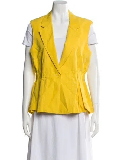 Pre-owned Ulla Johnson Linen Vest In Yellow