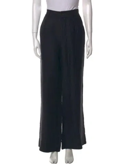 Pre-owned Ulla Johnson Linen Wide Leg Pants In Blue