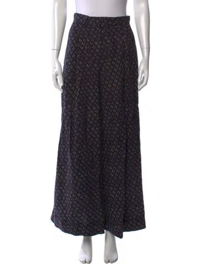 Pre-owned Ulla Johnson Linen Wide Leg Pants In Blue