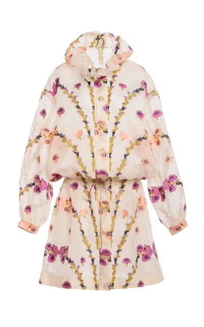 Ulla Johnson Lisette Silk-blend Peplum Jacket In Neutral