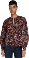 Ulla Johnson Llara Printed Cotton-poplin Top In Rosefinch