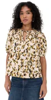 Ulla Johnson Loli Short Sleeve Blouse Lucent In Neutral